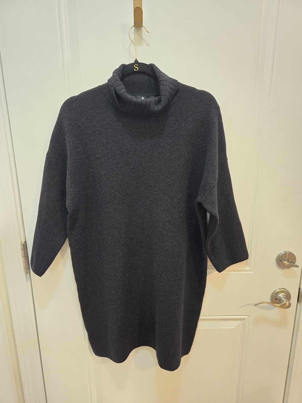 Pomander Place Charcoal Turtleneck Knit Mini Dress